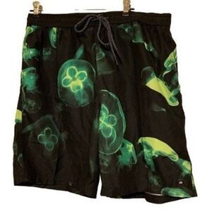Micros Size XL Black & Green Floral Board Shorts *New*